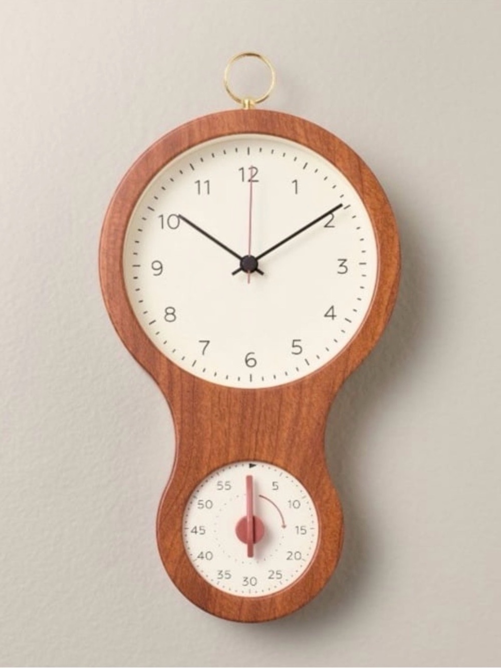 Faux Wood and Brass Kitchen Clock and Timer - Hearth & Hand™ with Magnolia
